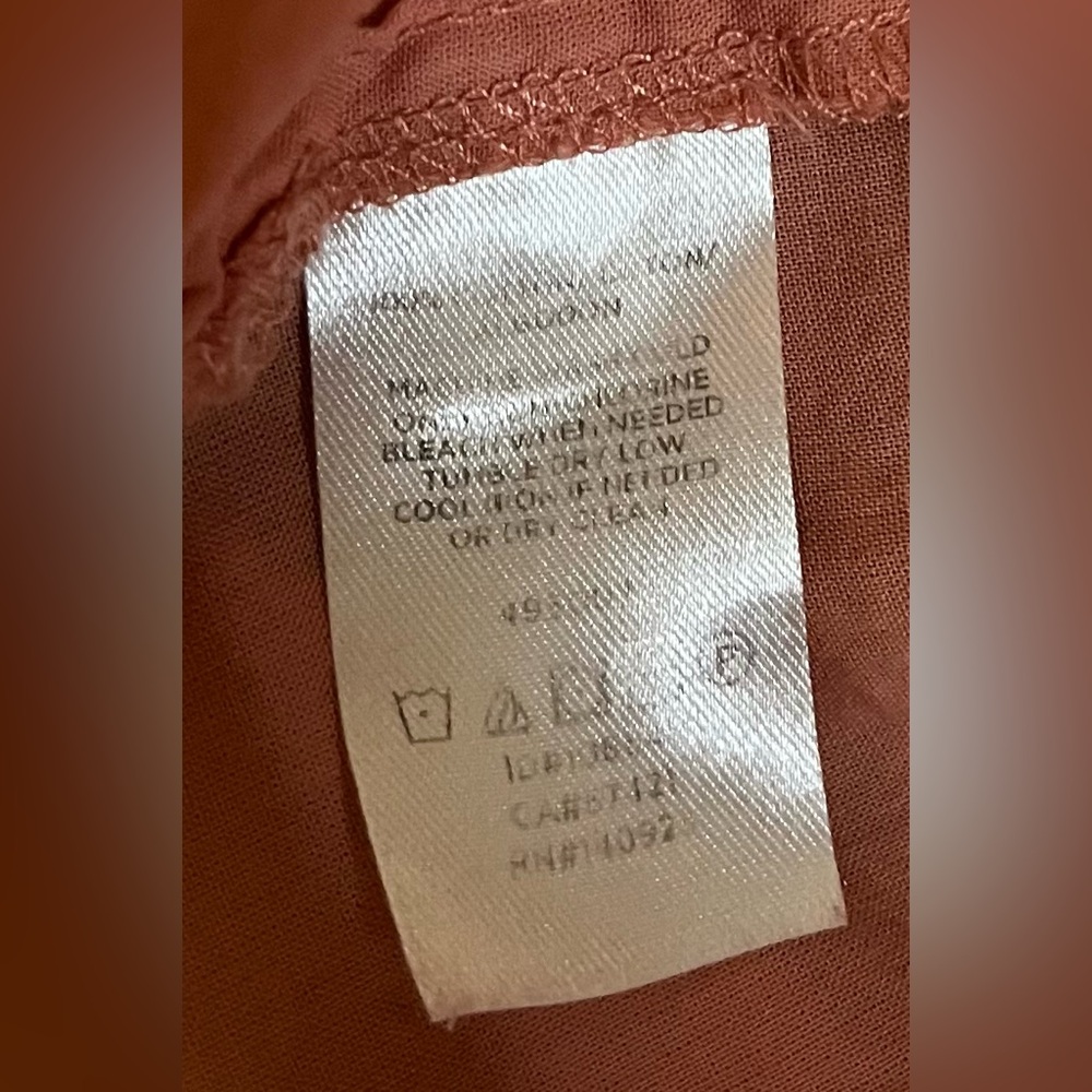 LOFT by Ann Taylor Peachy Pink Mandarin Collar Button Down Top size S - Picture 12 of 12
